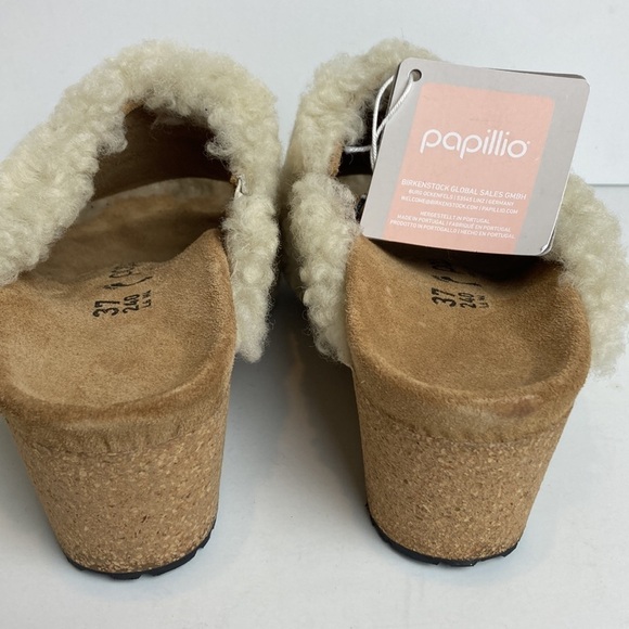 Birkenstock NWT Papillio Made in Portugal Namica Teddy Wedge Sandal 37 US 6 Boho - Picture 11 of 16